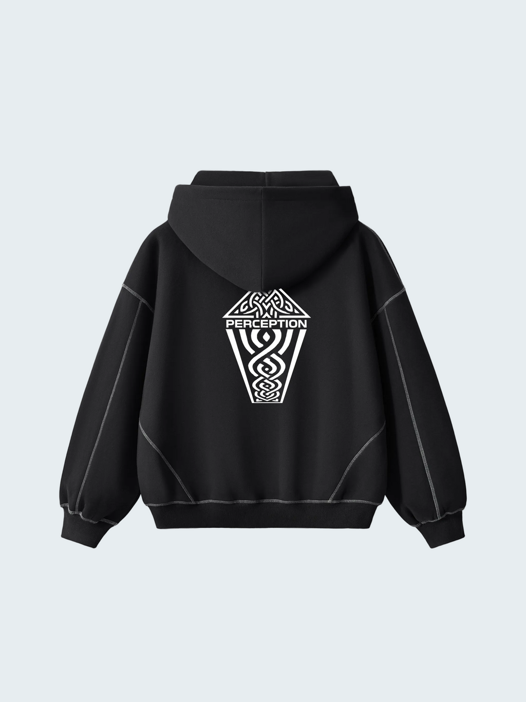 BOXY FLEECE HOODIE WITH CONTRAST STITCHING