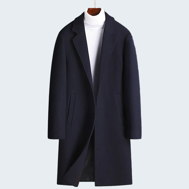 MEN'S WOOL OVERCOAT WITH LAPEL-URBAN BUSINESS STYLE, PLUS SIZE