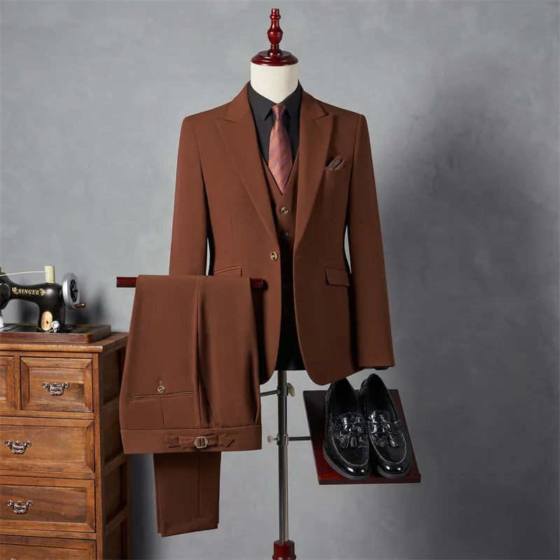 MEN'S BUSINESS SUIT THREE-PIECE SET
