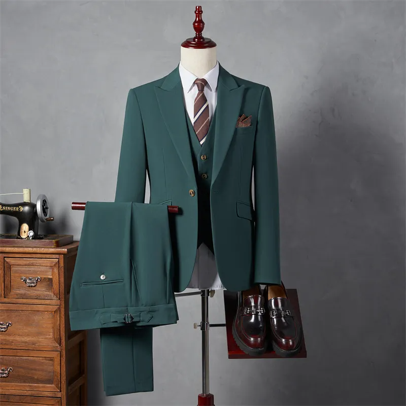 MEN'S BUSINESS SUIT THREE-PIECE SET