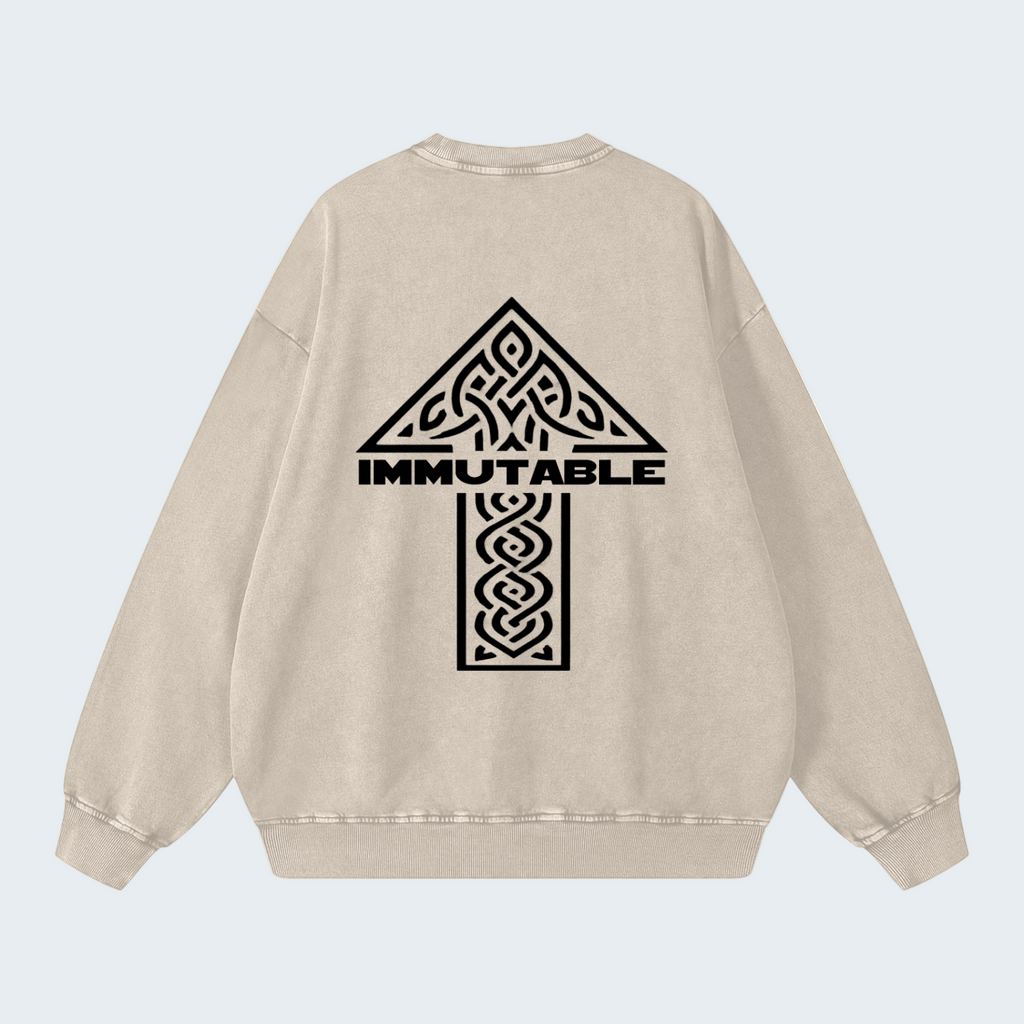 SNOW-WASH LOOSE FIT SWEATSHIRT