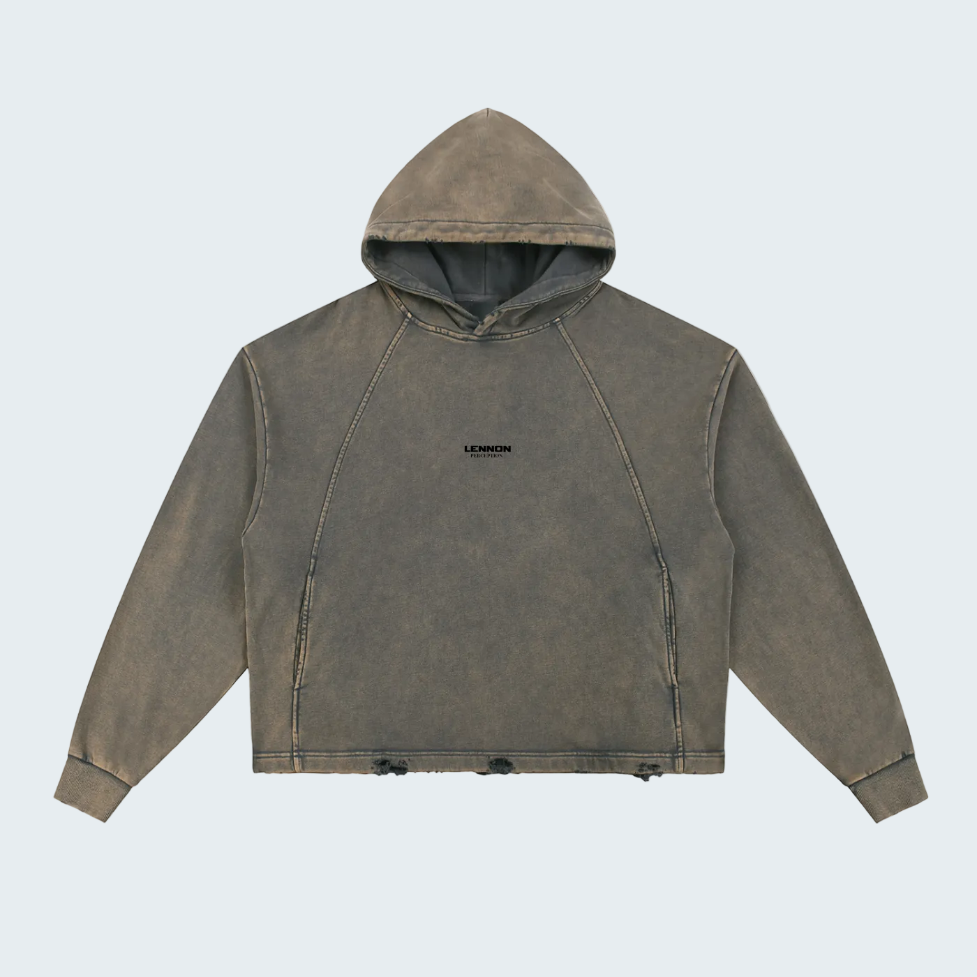 RETRO WASHED HOODIE WITH FRAYED HEM