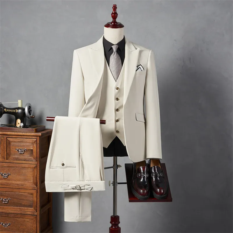 MEN'S BUSINESS SUIT THREE-PIECE SET