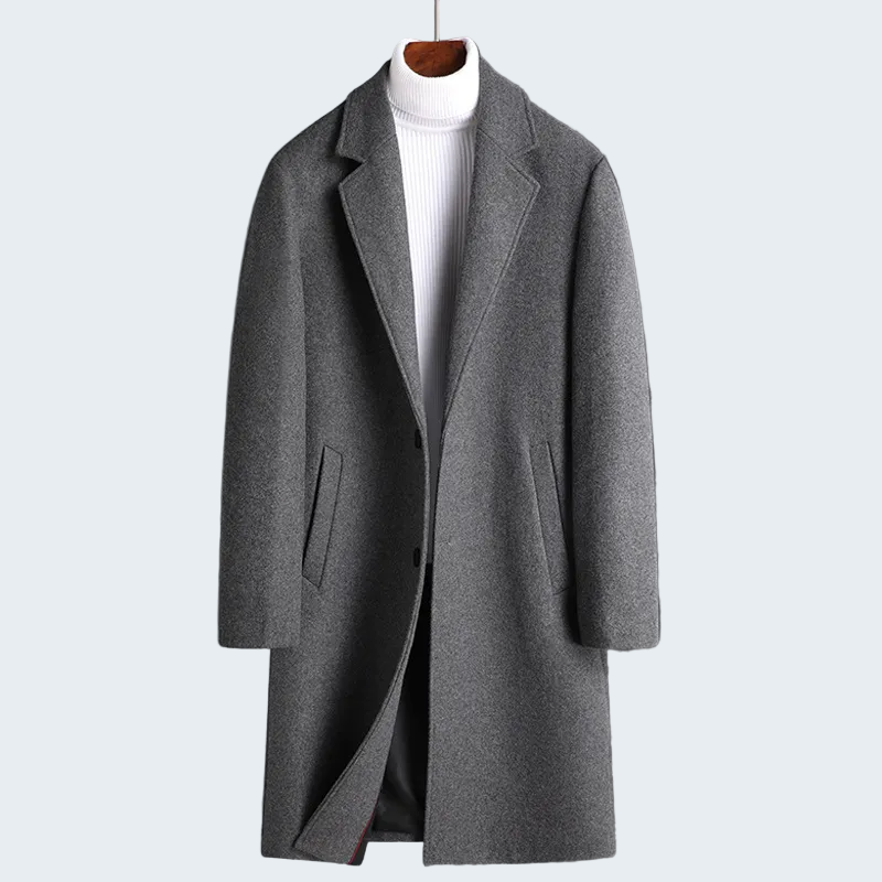 MEN'S WOOL OVERCOAT WITH LAPEL-URBAN BUSINESS STYLE, PLUS SIZE