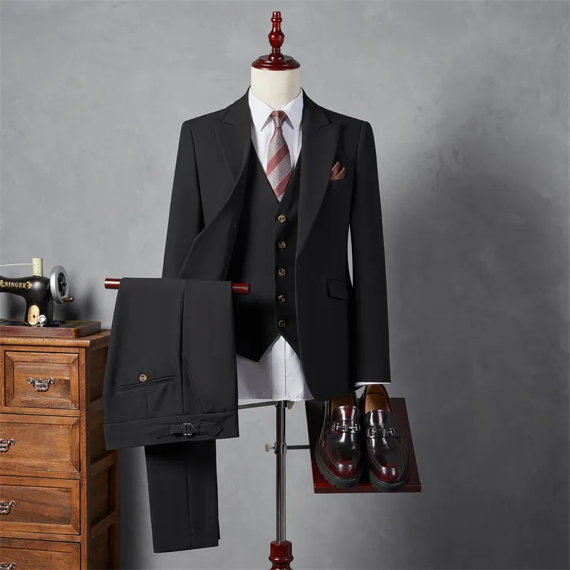 MEN'S BUSINESS SUIT THREE-PIECE SET