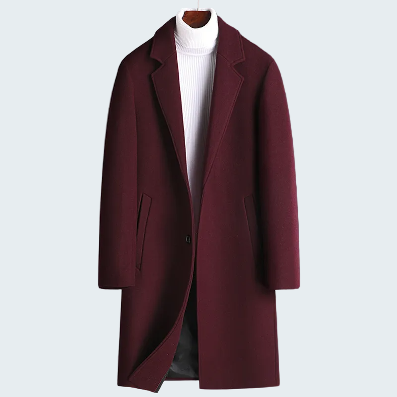 MEN'S WOOL OVERCOAT WITH LAPEL-URBAN BUSINESS STYLE, PLUS SIZE
