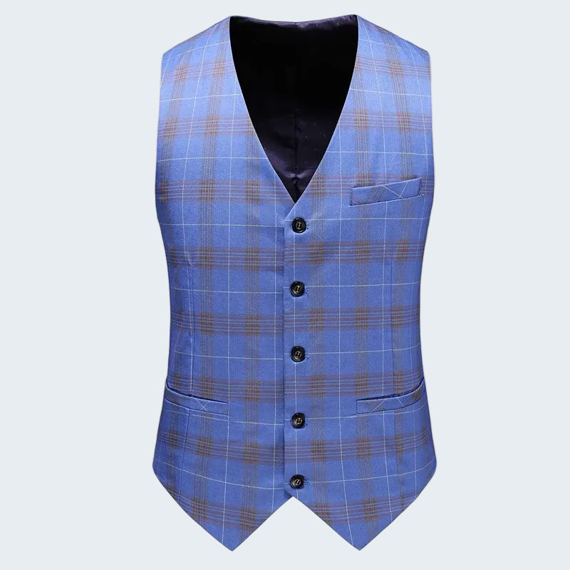 MEN'S SLIM-FIT TROUSER SUIT WITH VEST