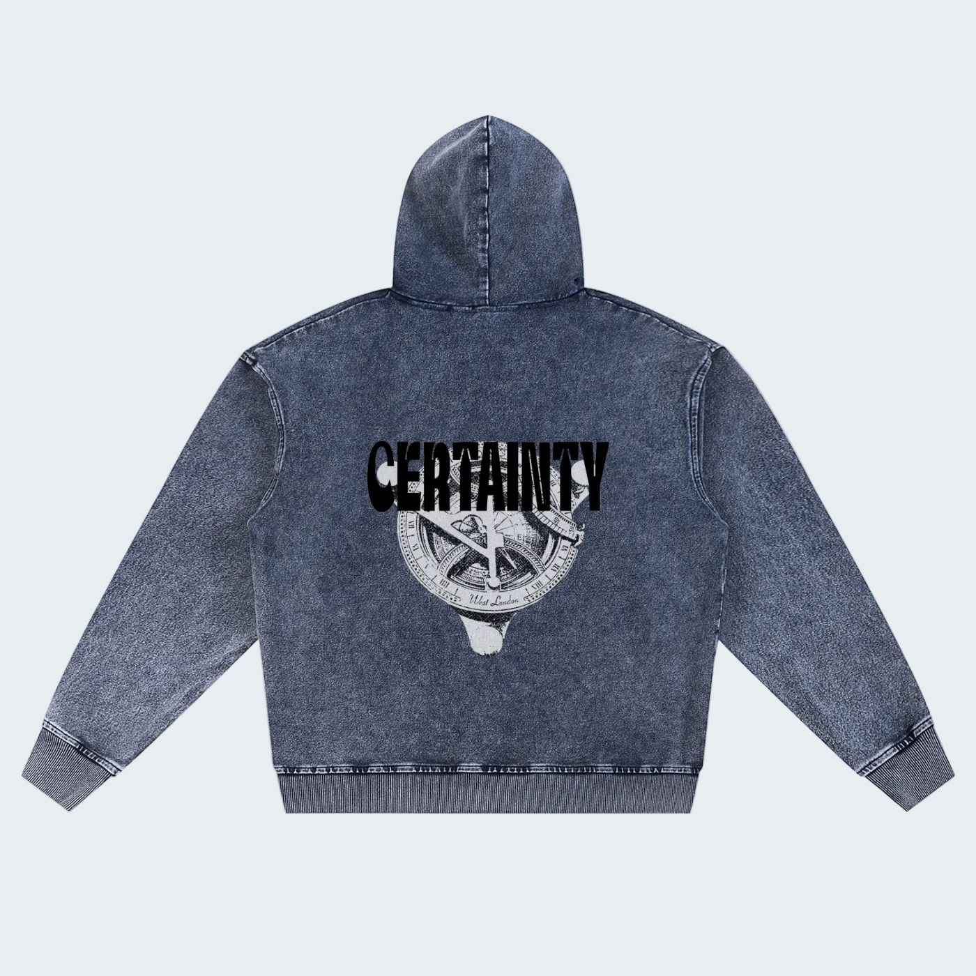 OVERSIZED WASHED ZIP-UP HOODIE