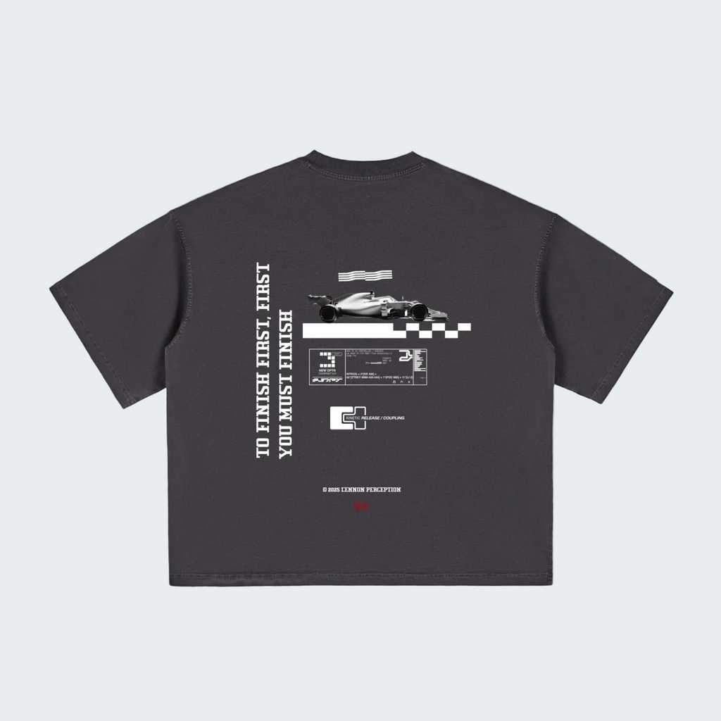 RACE WASHED BOXY T-SHIRT WHITE LETTERS