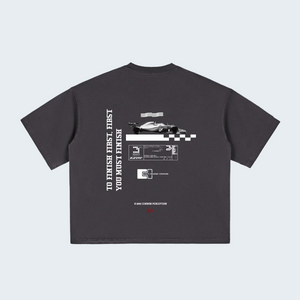 RACE WASHED BOXY T-SHIRT WHITE LETTERS