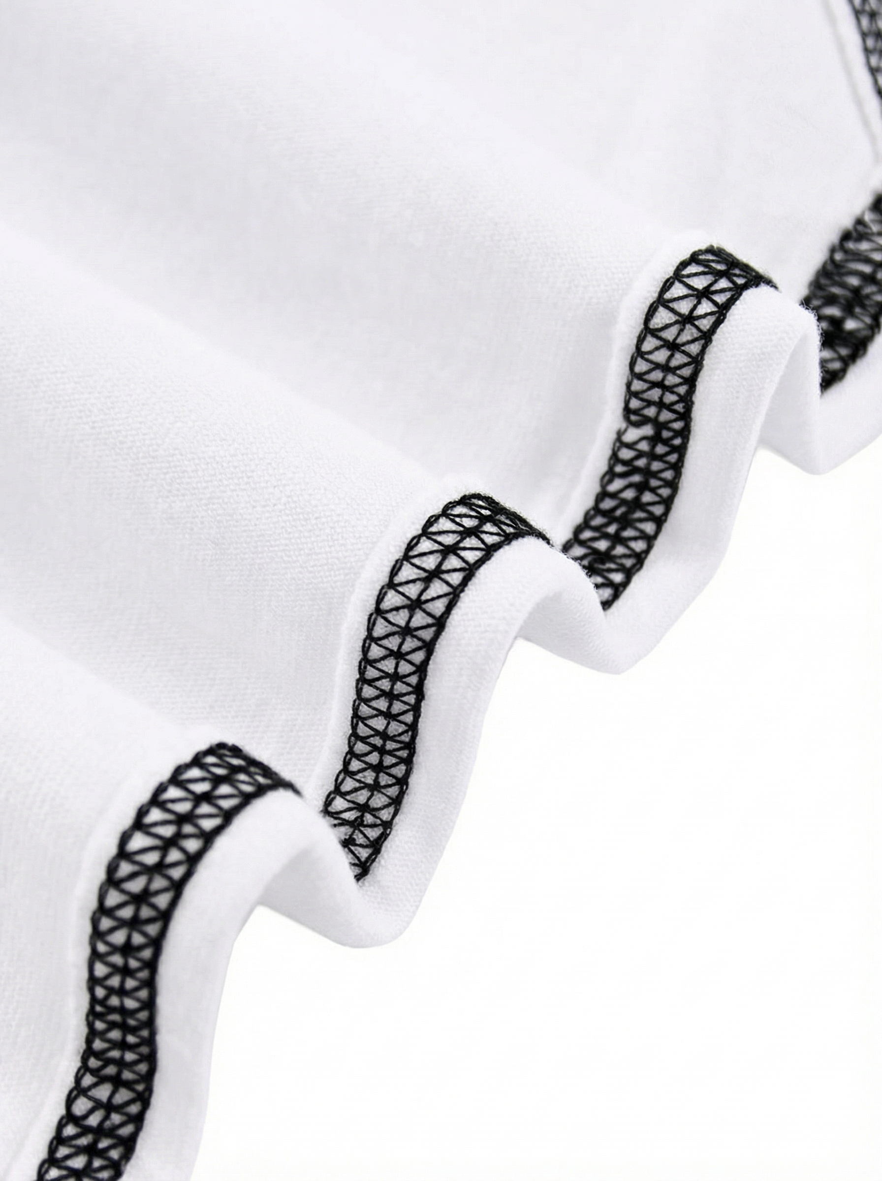 WHITE COTTON T-SHIRT WITH CONTRAST STITCHING