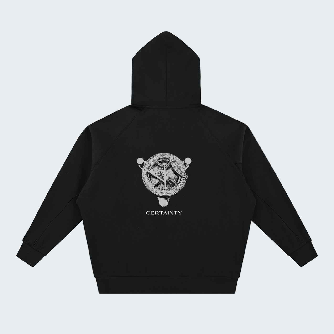 ZIP-UP BLACK HOODIE