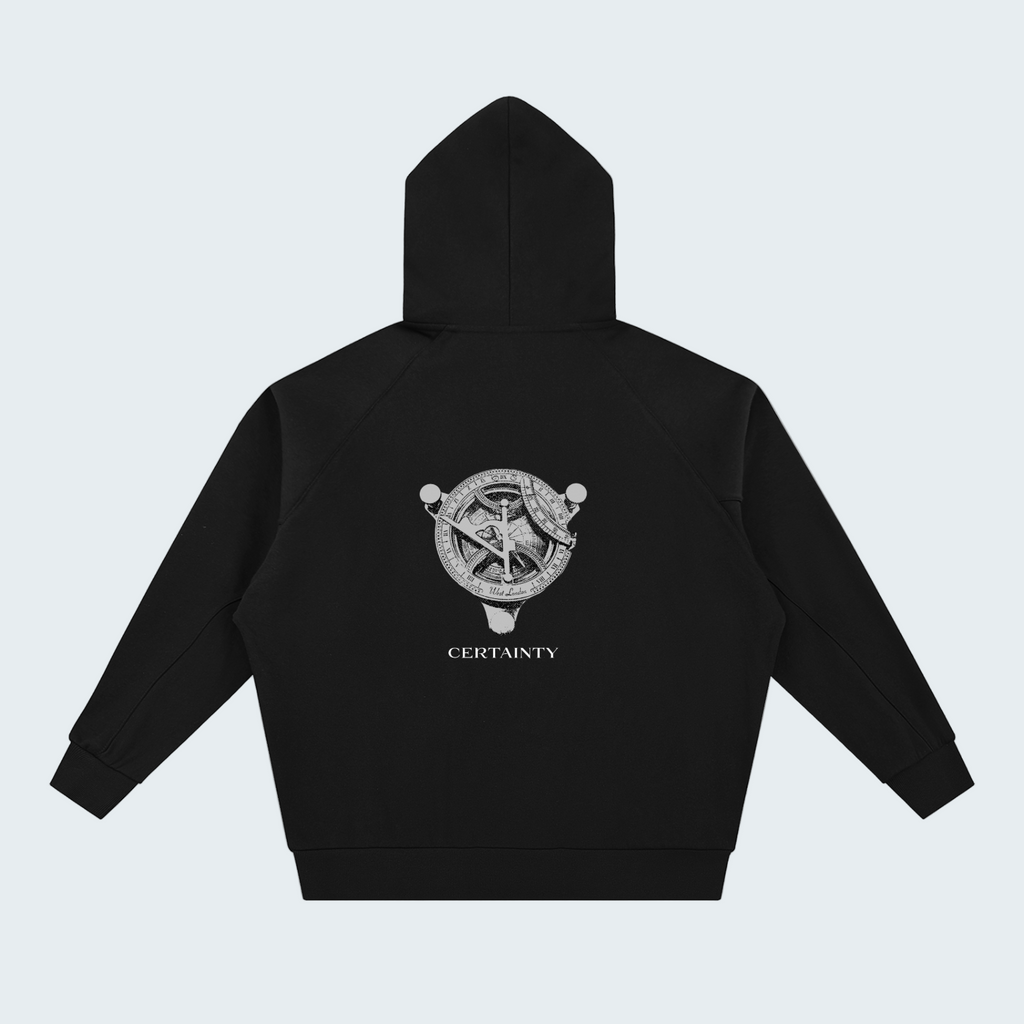 ZIP-UP BLACK HOODIE
