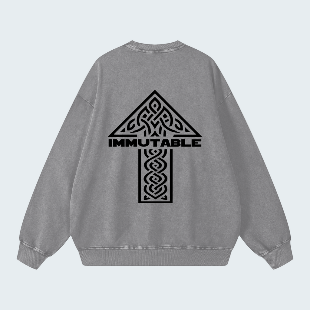 SNOW-WASH LOOSE FIT SWEATSHIRT