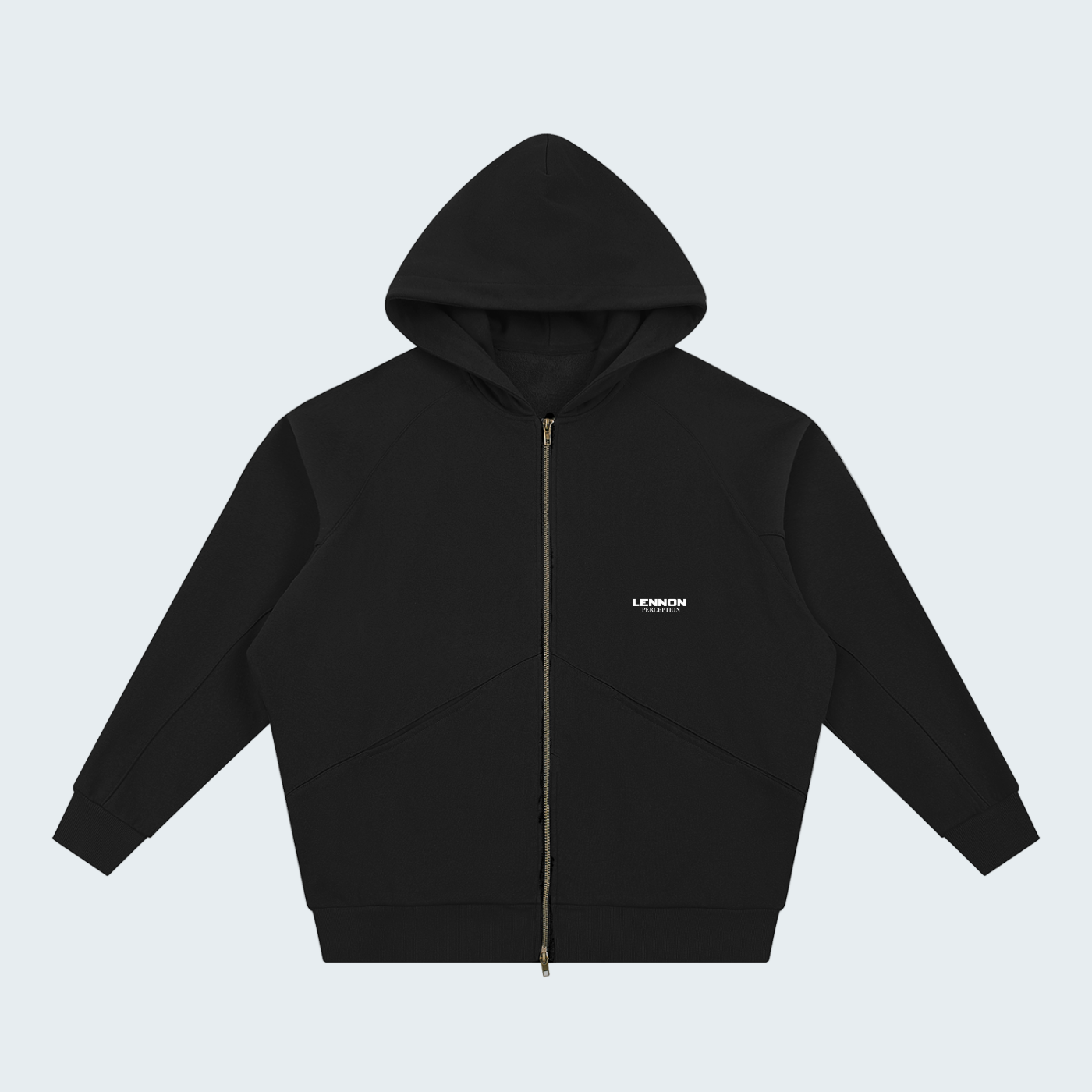 ZIP-UP BLACK HOODIE