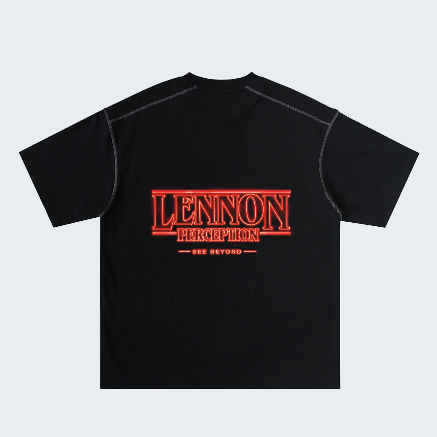 OVERSIZED T-SHIRT WITH CONTRAST STITCHING  LETTER WITH LIGHT EFFECT