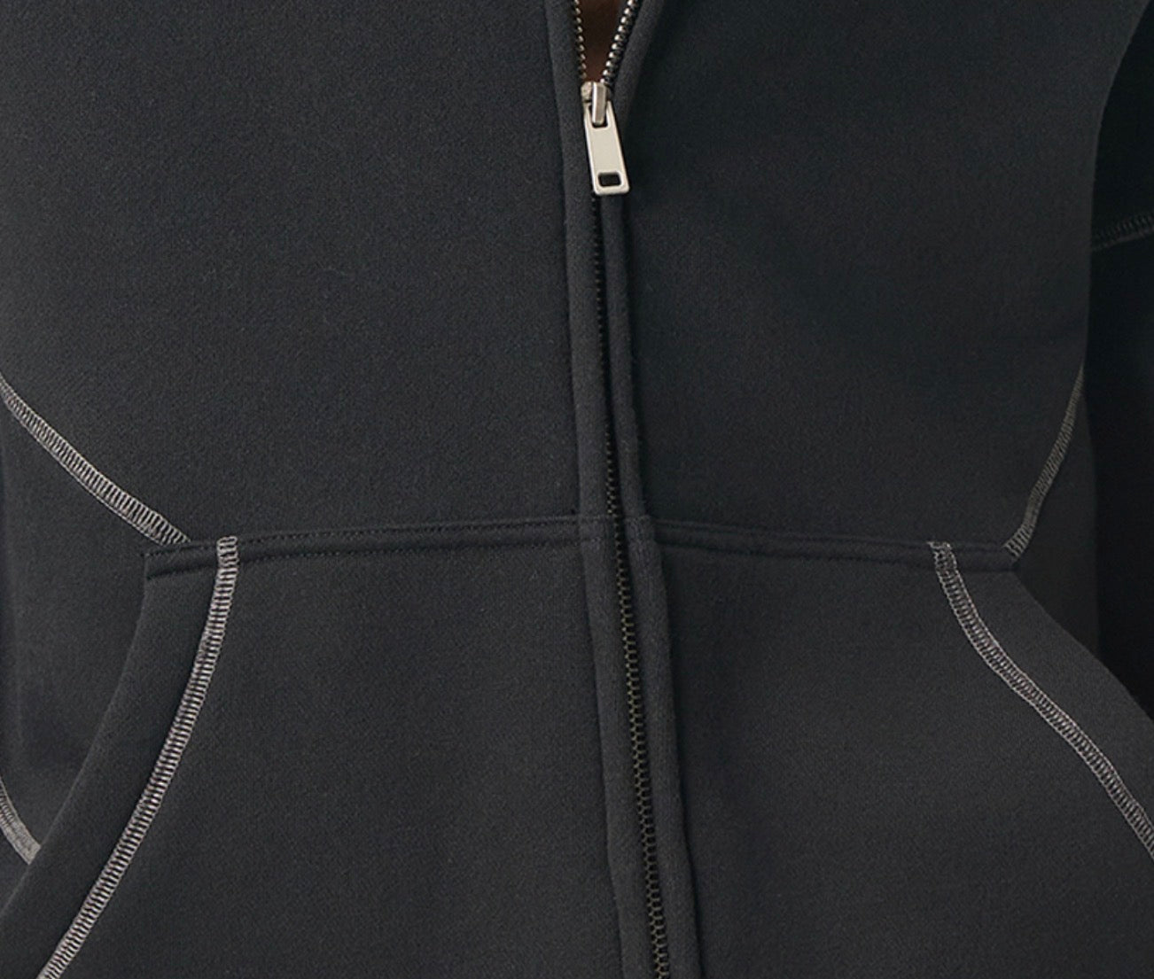 ZIP-UP HOODIES WITH STITCH DESIGN