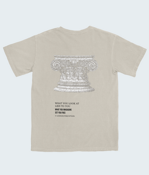 COLUMN WITH FHRASE HEAVYWEIGHT SANDSTONE T-SHIRT