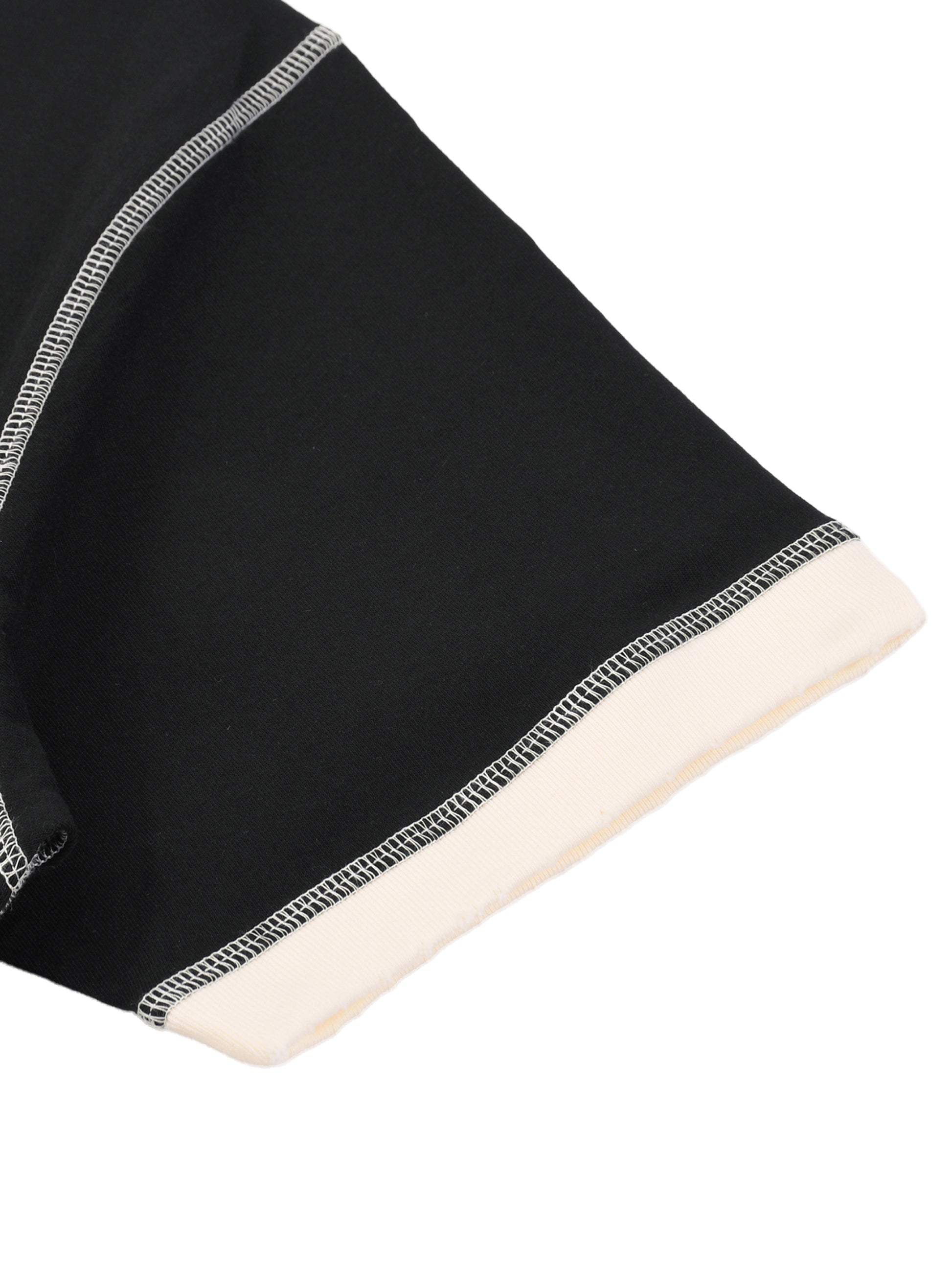 WHITE-GRAY COTTON T-SHIRT WITH CONTRAST STITCHING