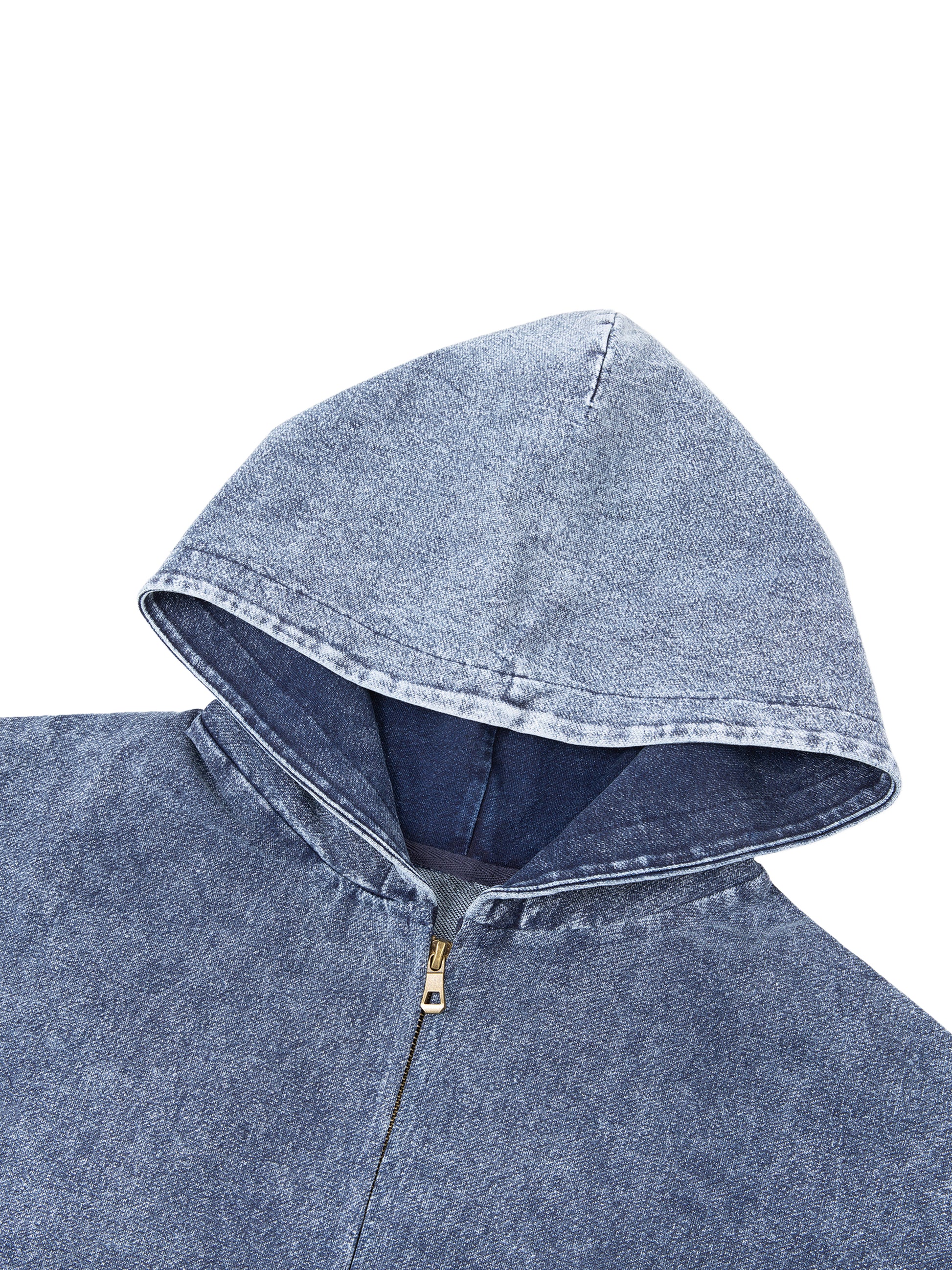 OVERSIZED WASHED ZIP-UP HOODIE