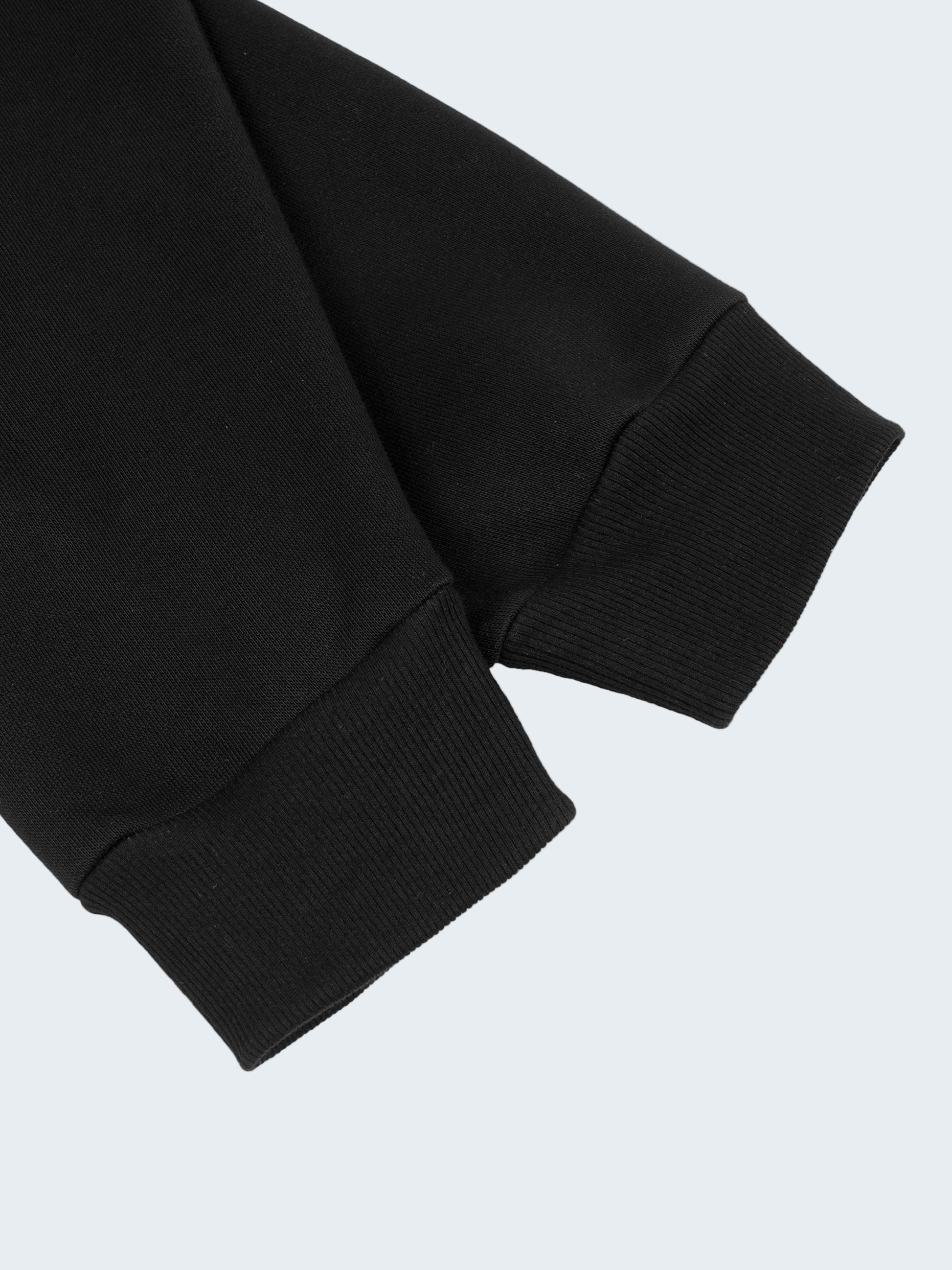 BLACK ZIP-UP HOODIE WITH CHECKERED LINED HOOD