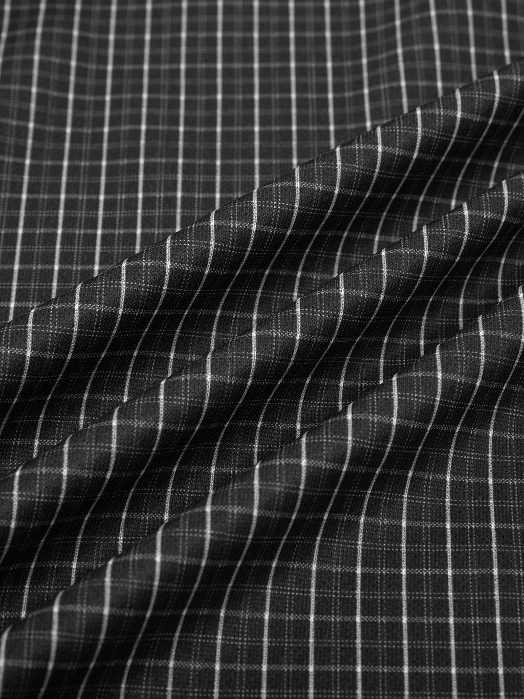 BLACK ZIP-UP HOODIE WITH CHECKERED LINED HOOD