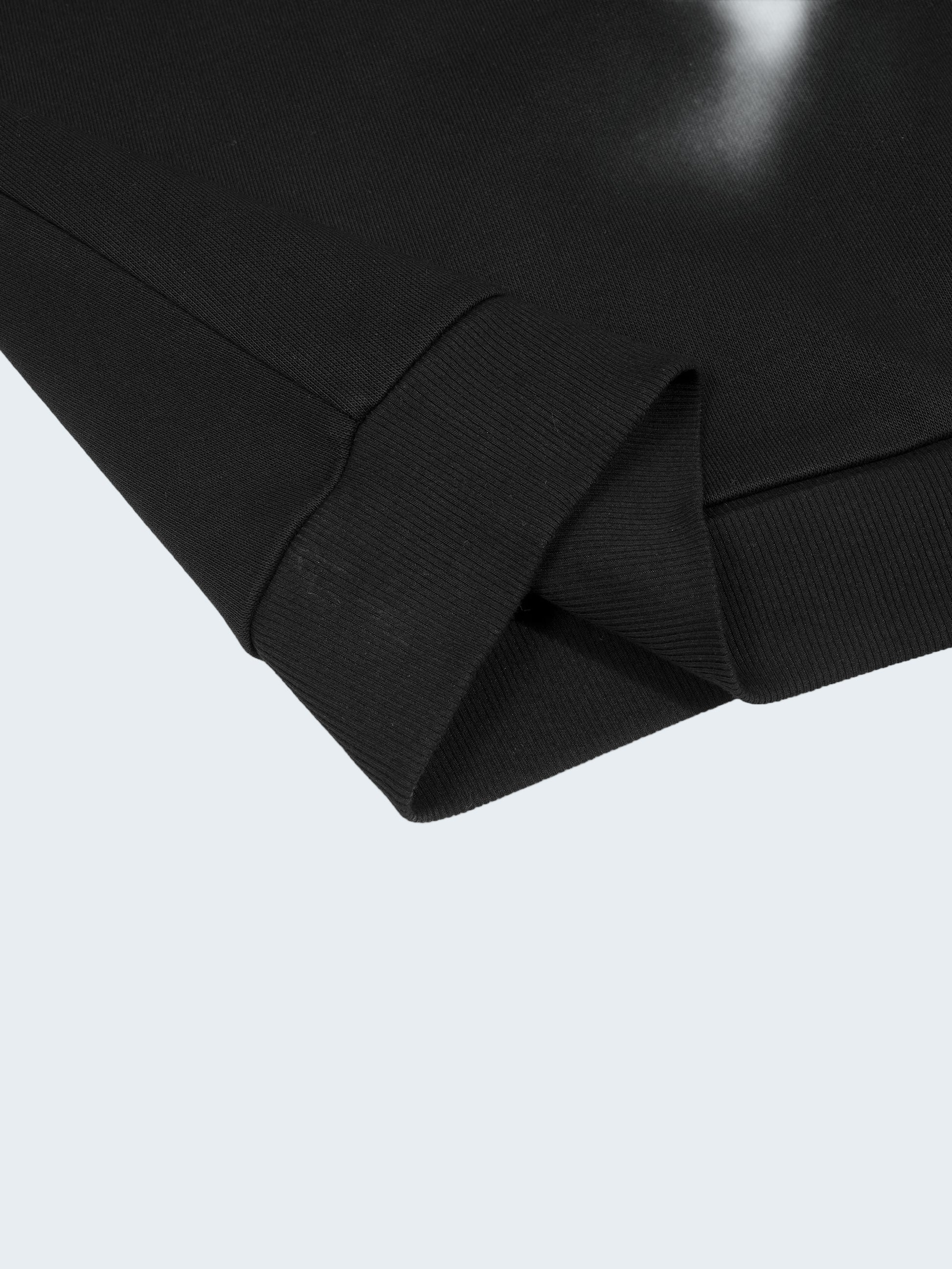 BLACK ZIP-UP HOODIE WITH CHECKERED LINED HOOD