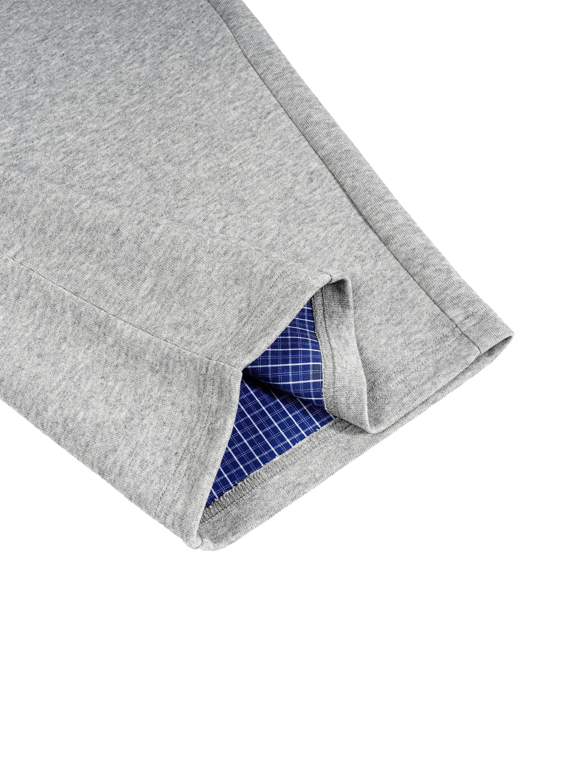 GRAY BARREL SWEATPANTS WITH PLAID WAISTBAND