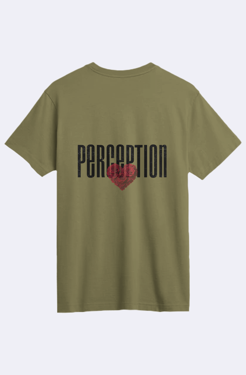 PERCEPTION ROSES GREEN OLIVE SUPIMA T-SHIRT