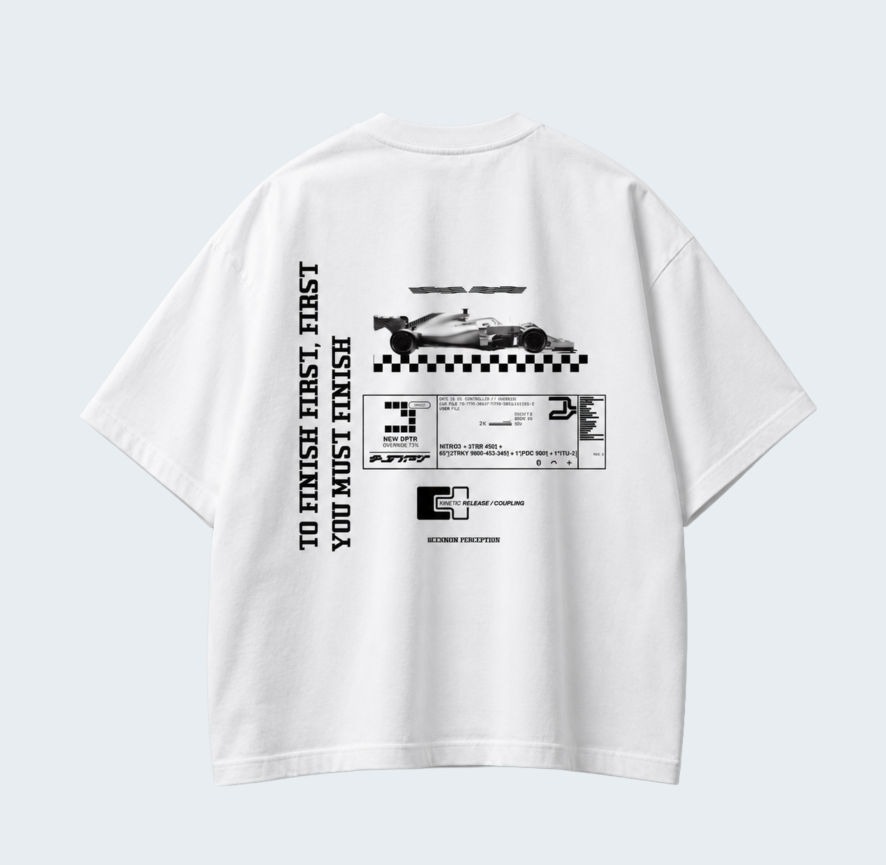 RACE - WASHED BOXY TEE /  BLACK TEXT