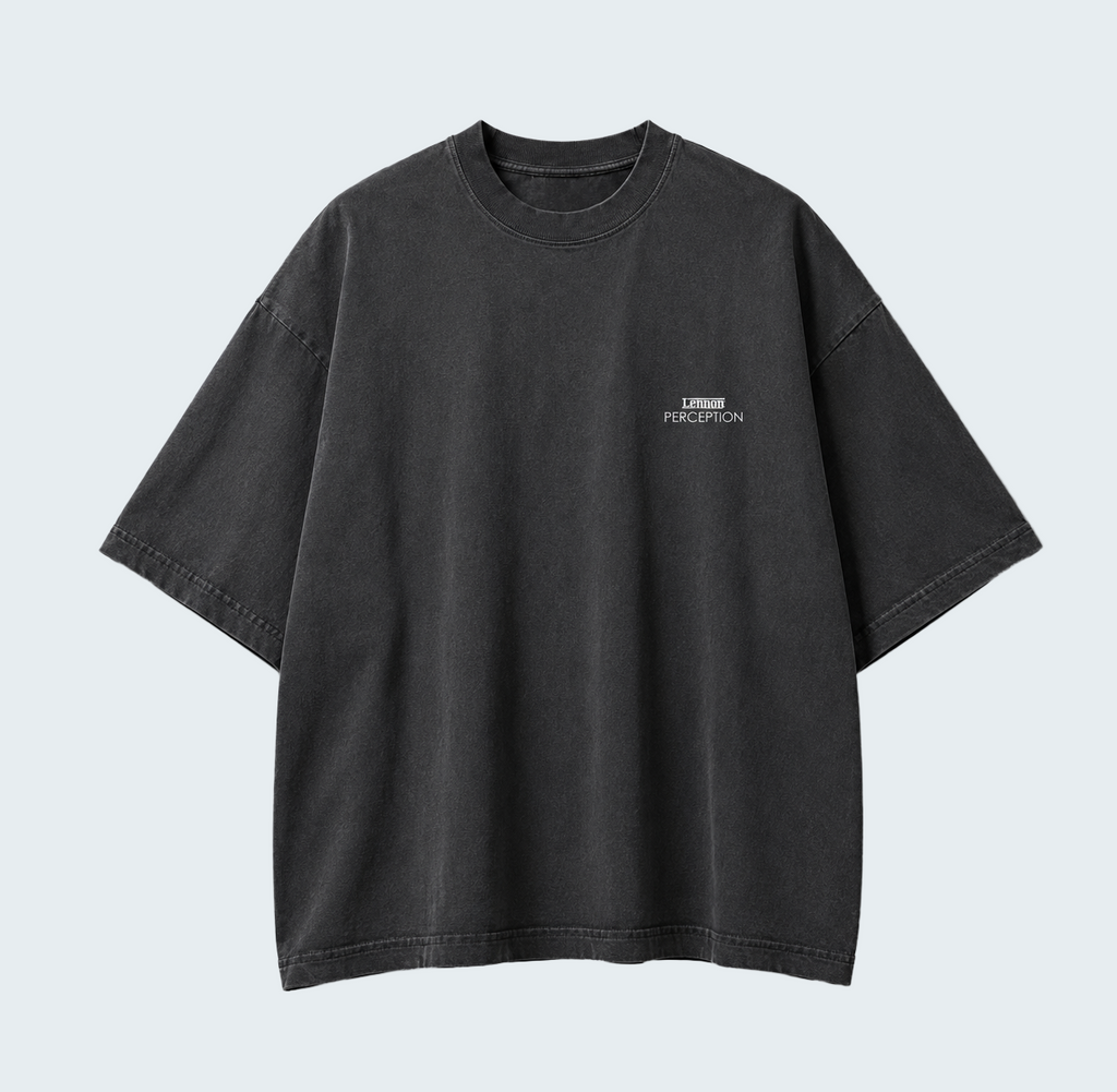 RACE - WASHED BOXY TEE / WHITE TEXT