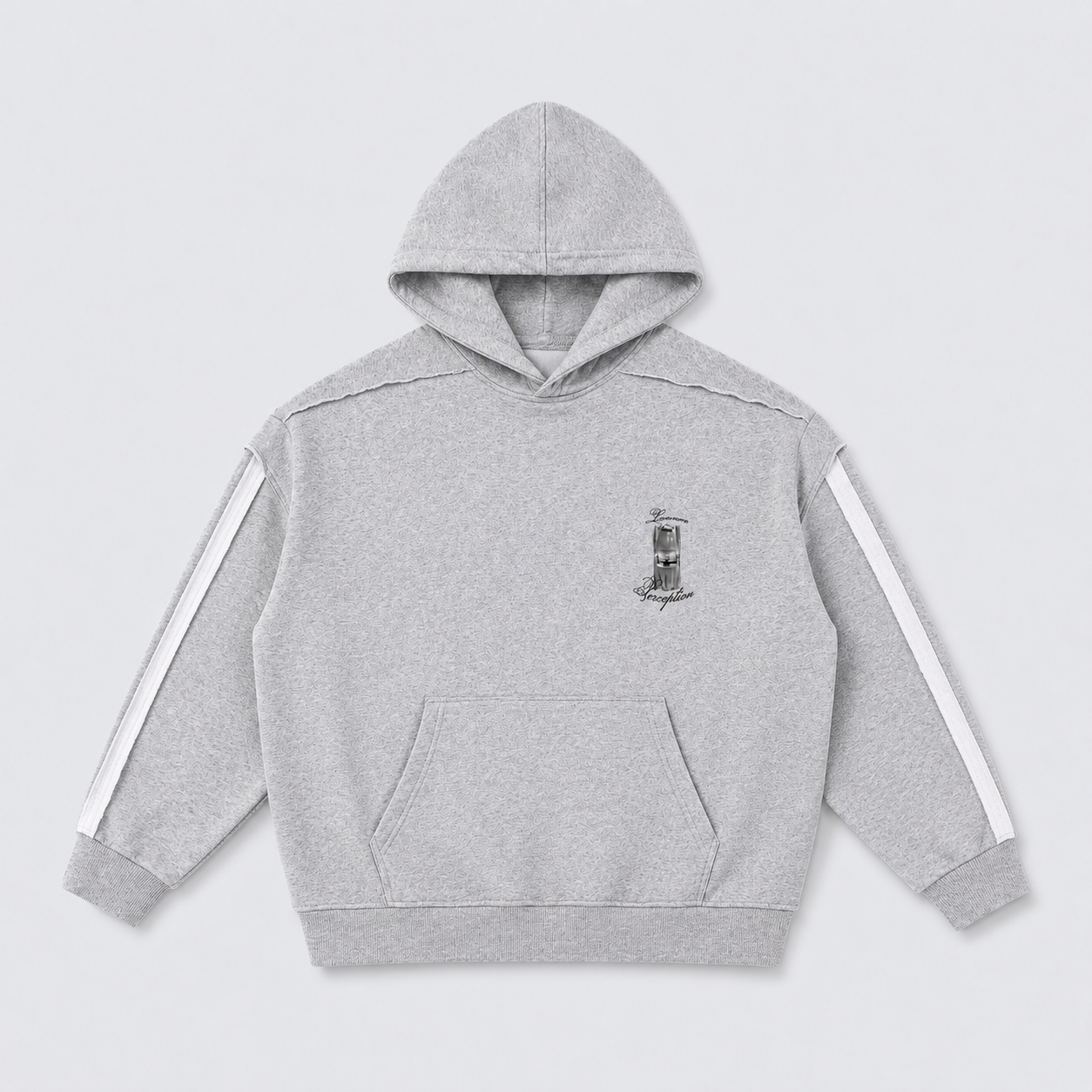 CONTRAST TRIMMED CDOUBLE LAYER HOODIE