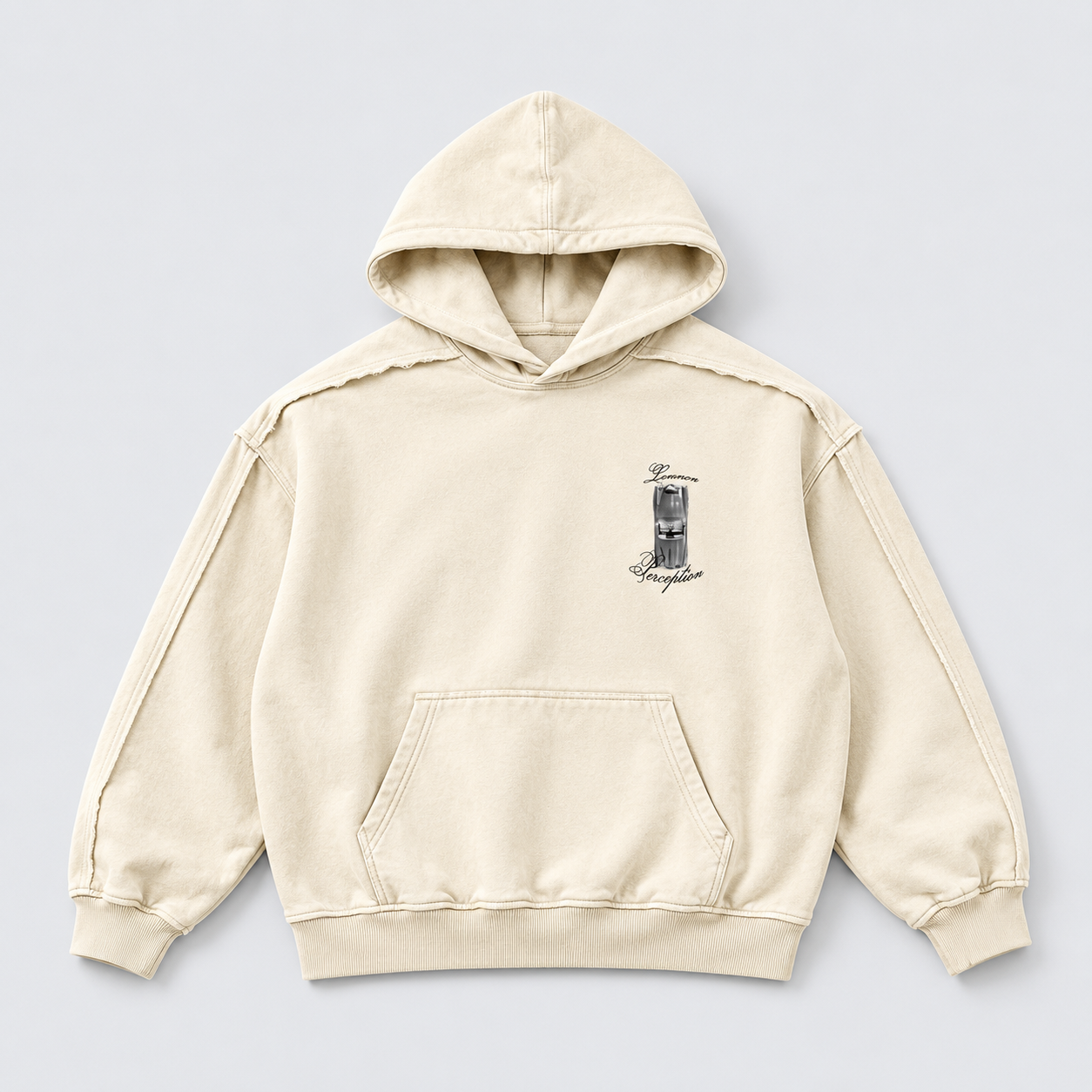 CONTRAST TRIMMED CDOUBLE LAYER HOODIE